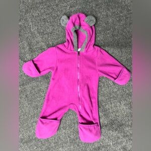 Cozy Pink Fleece Baby One Piece - Newborn